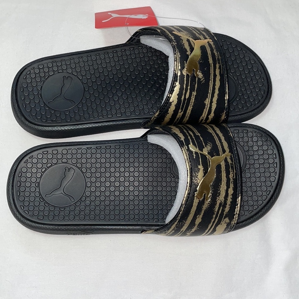 New Women's Puma Cool Cat Slides Sandals Gold Colored - Picture 8 of 16